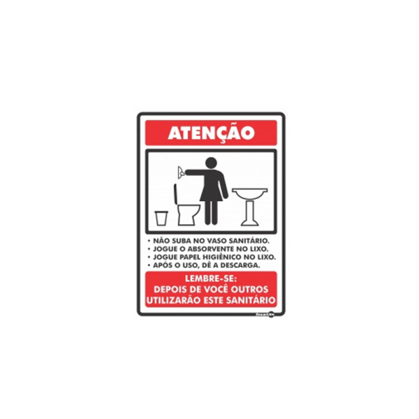 Placa 15 X 20 Ps102 Nao Suba No Vaso Sanitario Artlimp